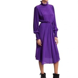 Isabel Marant‎ Yescott Dress Purple Asymmetrical Hem Size 36 US Small Size 6